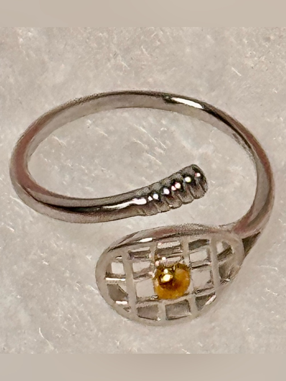 Vtg Sterling Silver 925 Tennis Racket Ball Wrap Ring Sports Novelty